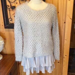 A'Reve Textured Gray Sweater